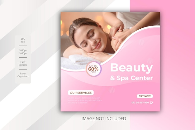 Beauty- und spa-social-media-banner premium-design-vektorvorlage