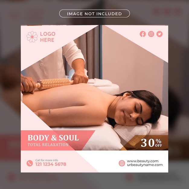 Beauty- und Spa-Social-Media-Salon-Beitragsvorlage