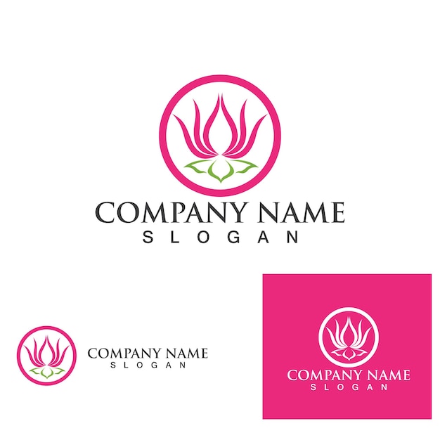 Beauty vector lotusblumen entwerfen logo template-symbol
