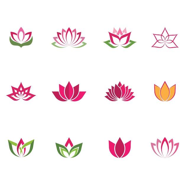 Beauty-Vektor-Lotus-Blumen-Design-Logo-Vorlage-Symbol