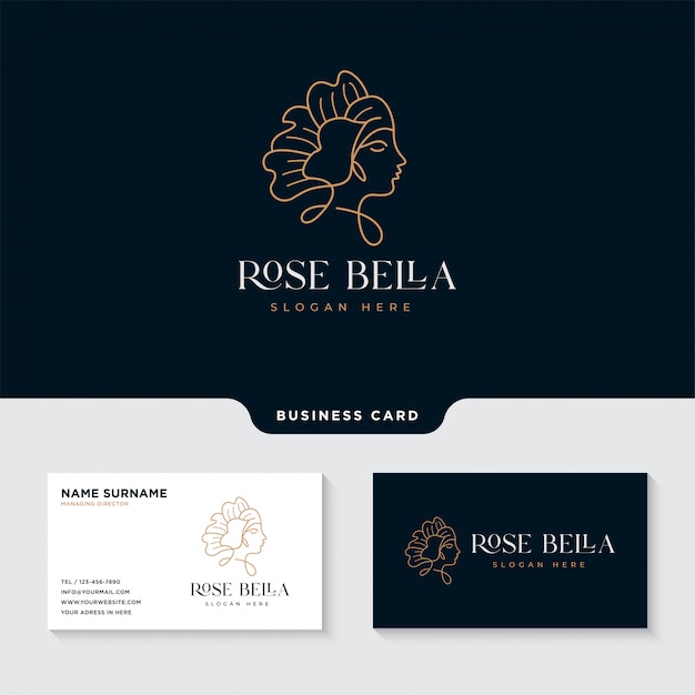 Beauty woman flower logo design vorlage