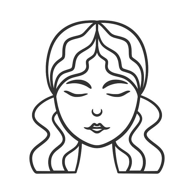 Beauty woman logo designlinie kunst