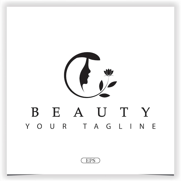 Beauty woman logo premium eleganter vorlagenvektor eps 10