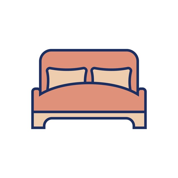 Bed icon vector vorlage illustrationsdesign