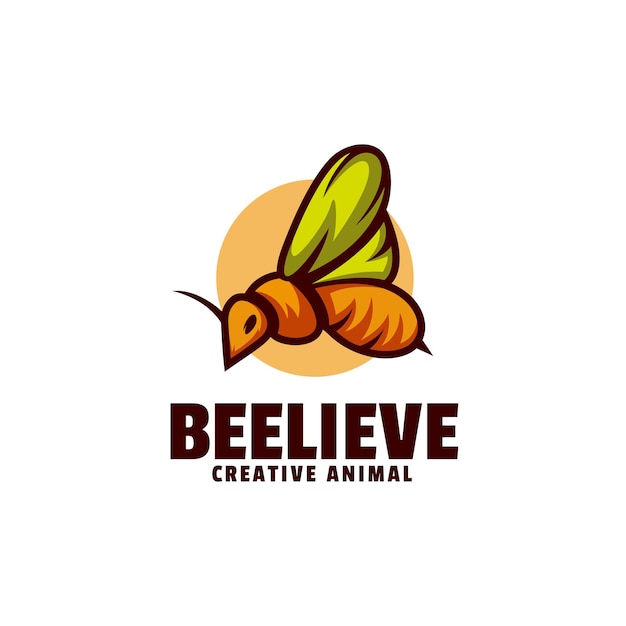 Bee simple mascot style logo vorlage