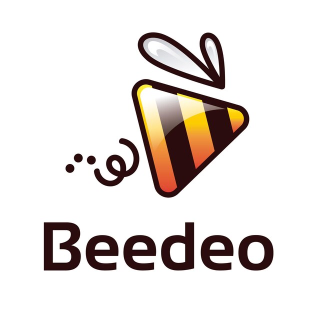 Vektor beedeo multimedia-logo-vorlage mit biene