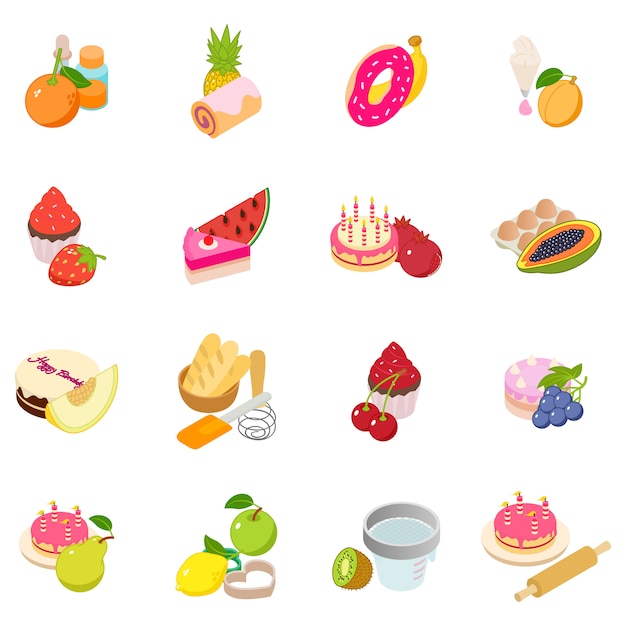 Beerenkuchen-icon-set