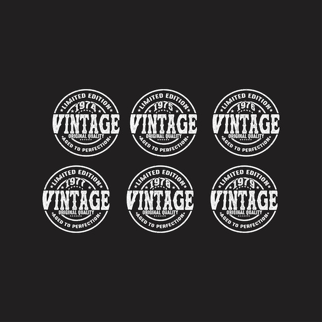 Vektor begrenzte ausgabe 19741981 vintage bis zur perfektion shirt-design bundles geburtstags-design