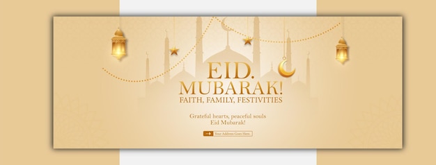 Begrüßungsbanner für Eid Mubarak