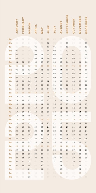Beige 2025 Kalender modernes Design