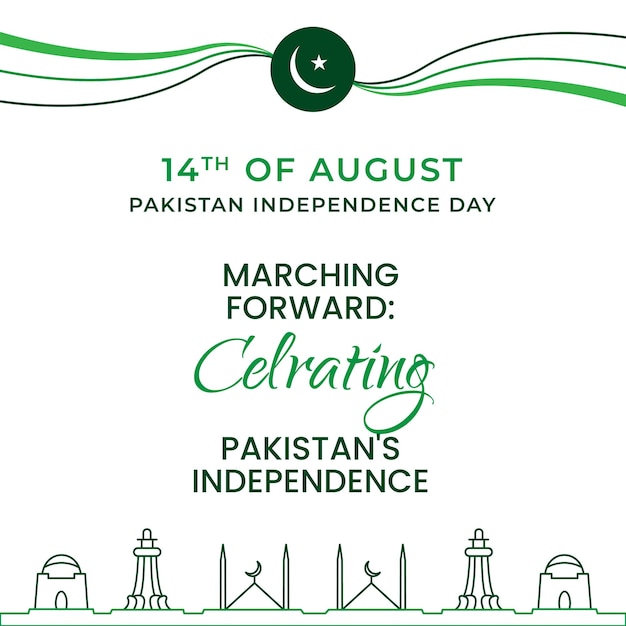 Beitrag zum pakistanischen unabhängigkeitstag mit design
