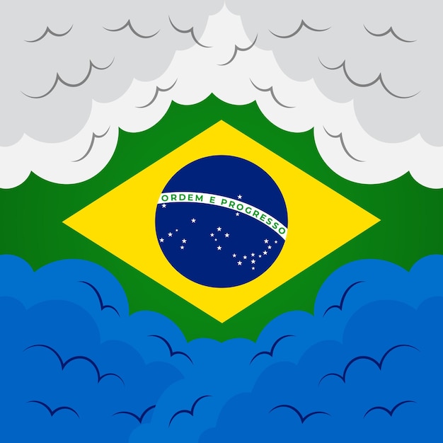 Vektor beitragsvorlage zum unabhängigkeitstag brasiliens in den sozialen medien