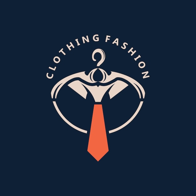 Bekleidungs- und Mode-Logo-Design-Kleiderbügel-Konzept, kreatives, einfaches Modegeschäft