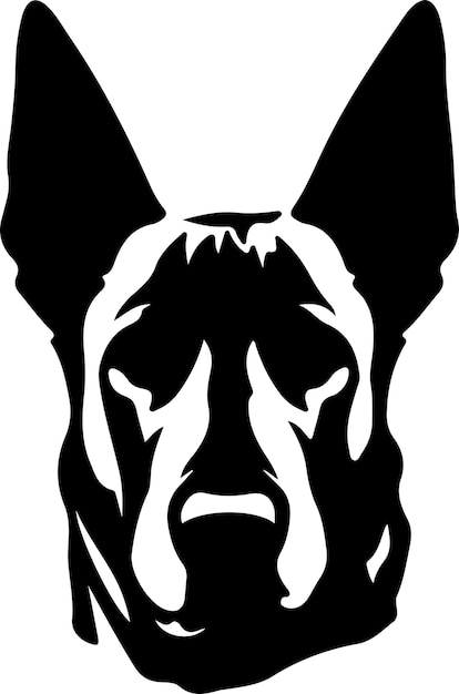 Vektor belgian malinois schwarze silhouette mit durchsichtigem hintergrund