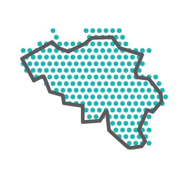 Belgien einfache Übersichtskarte mit grünem Halbtonpunktmuster