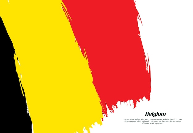 Belgien-Flagge-Pinsel-Konzept Flagge von Belgien Grunge-Stil Banner Hintergrund