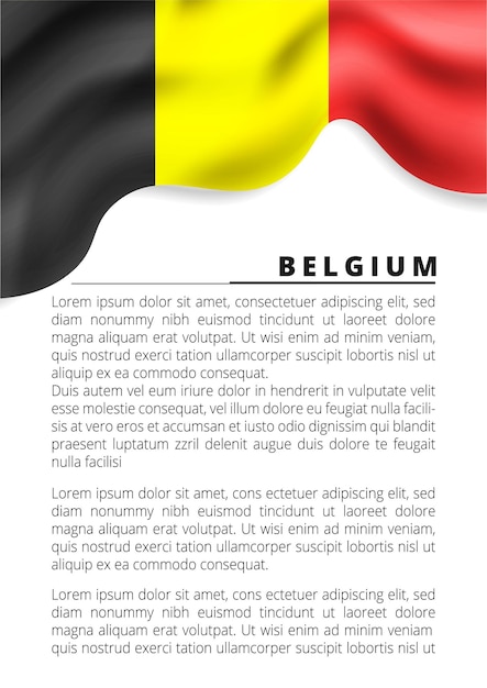 Belgien-flagge, vektorillustration auf einem weißen hintergrund