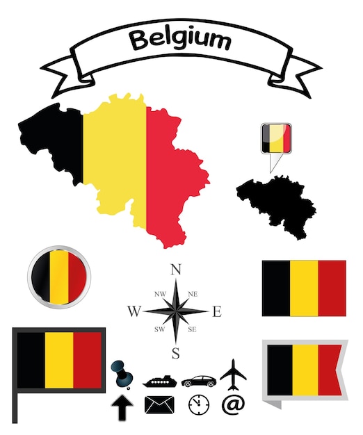 Belgien set offizielle flaggensammlung