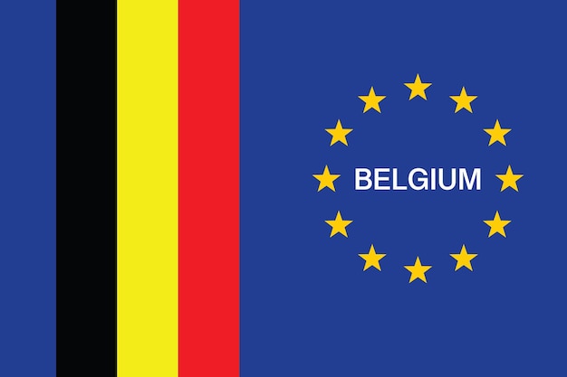 Belgien und Europäische Union nationale offizielle Flagge Symbol Banner Vektor-Illustration