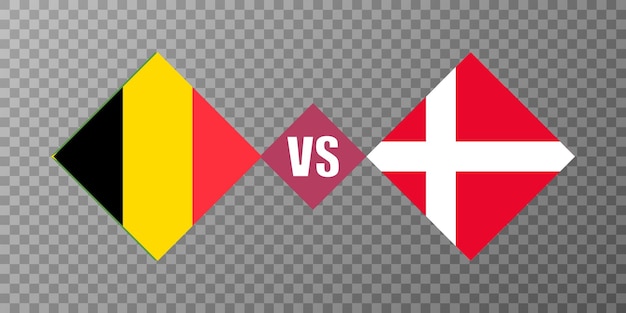 Belgien vs. dänemark flaggenkonzept vektorillustration