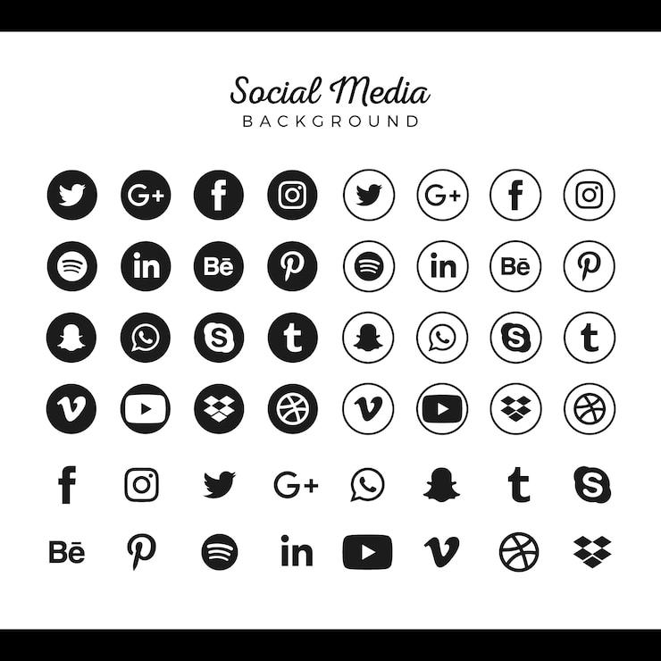 Vektor beliebte social media logo-sammlung