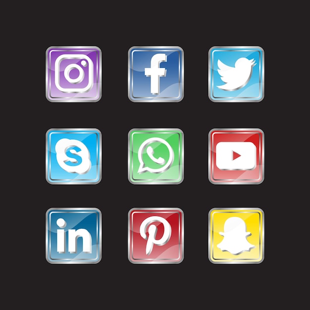 Vektor beliebte social-media-symbole