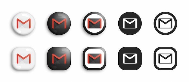 Vektor beliebter postdienst google gmail icons set