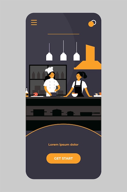 Vektor beliebtes kochshow-konzept auf mobiler app