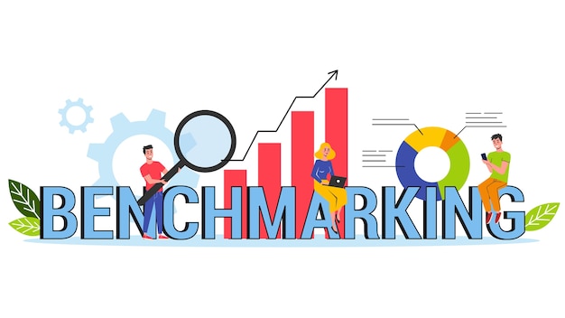 Vektor benchmarking des web-banner-konzepts. geschäftsidee