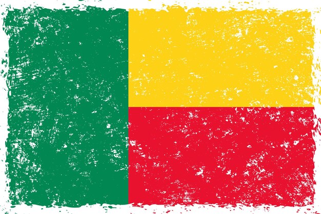 Benin-Flagge im Grunge-Stil