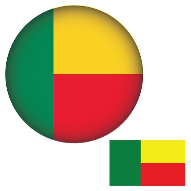 Vektor benin-flagge in runder form