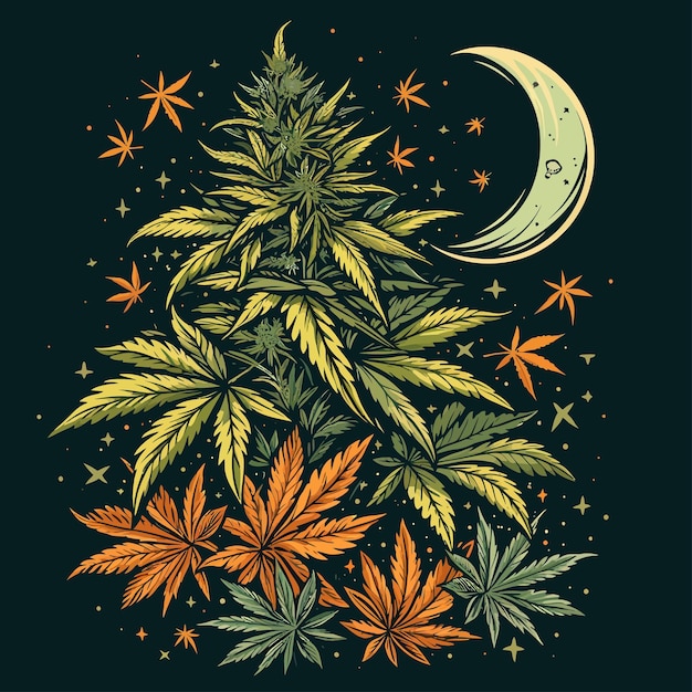 Vektor benutzerdefinierte cannabis-wurz-t-shirt-design-vektor