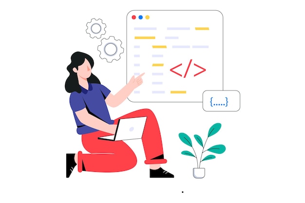 Benutzerdefinierte Codierung Flat Style Design Vektor-Illustration. Abbildung auf Lager