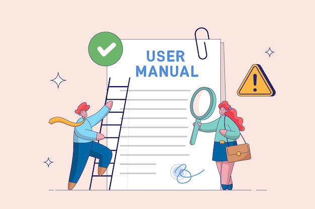 Benutzerinformationskonzept kundenführer technisches dokument menschen lesen benutzerhandbuch