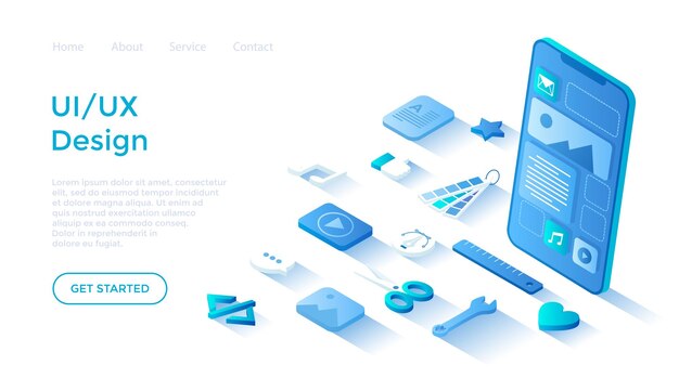 Benutzeroberfläche UI und Benutzererfahrung UX-Design Schnittstellenkonstruktion Mobiles Anwendungsprogramm
