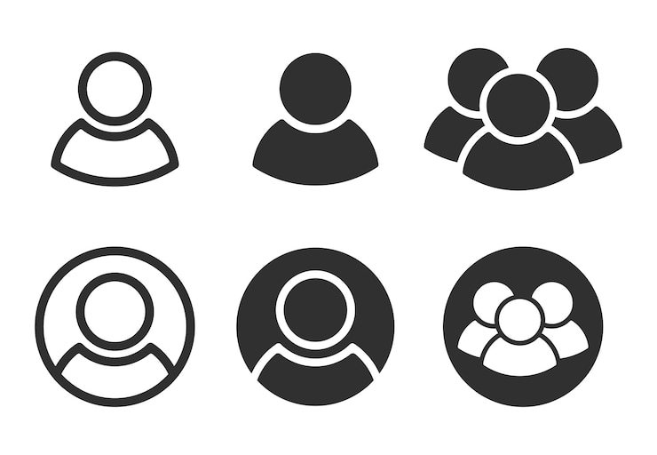 Vektor benutzerprofil-anmelde- oder zugriffs-authentifizierungs-symbol-schaltfläche festlegen personen-konto-anmeldung in logo-signalsymbol