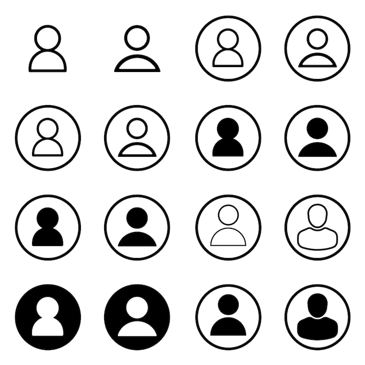 Vektor benutzerprofil-ikonen-pack avatar-iconen-pakket