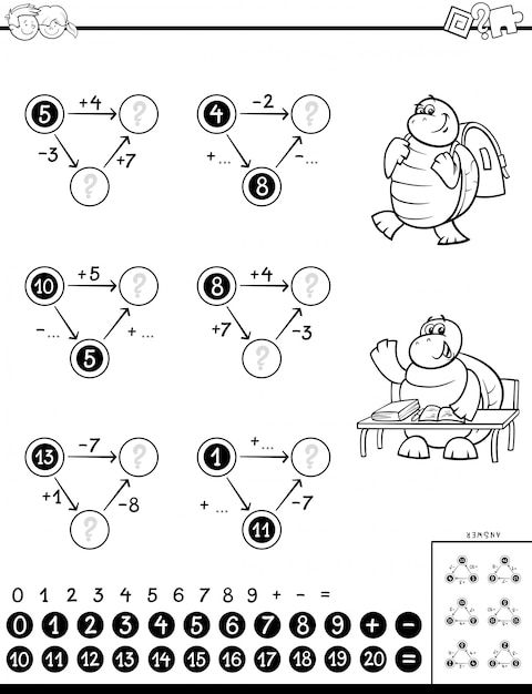 Berechnung lernspiel für kinder farbbuch