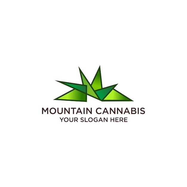 Berg-cannabis-logo-symbol-vektorbild