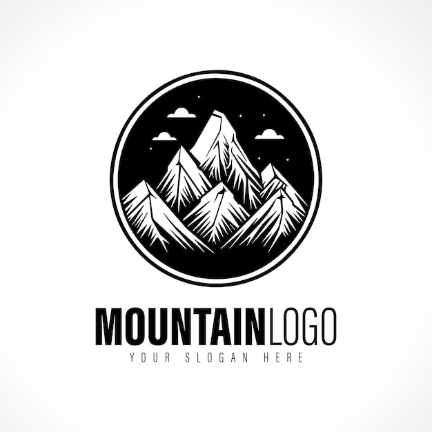 Berg-logo-design, berg-vektor-illustration