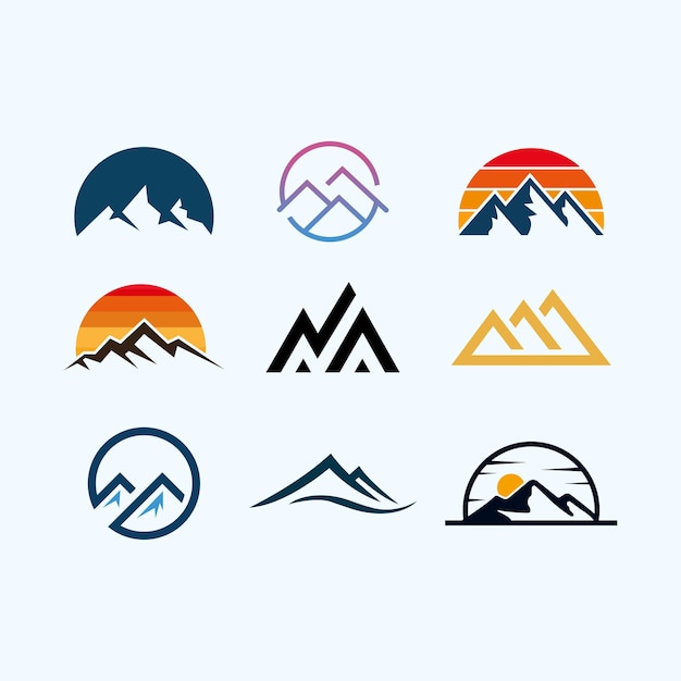 Vektor berg logos sammlung symboldesigns für unternehmen