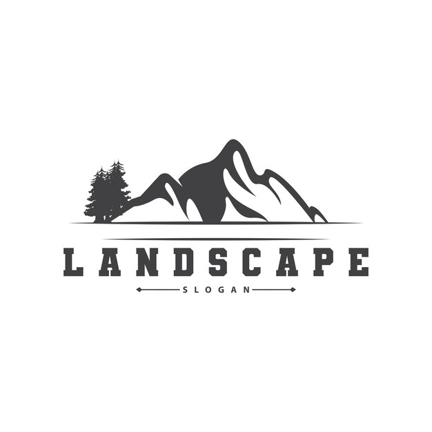 Berg-natur-landschaft-logo einfaches minimalistisches design vektor-illustrations-symbol-vorlage