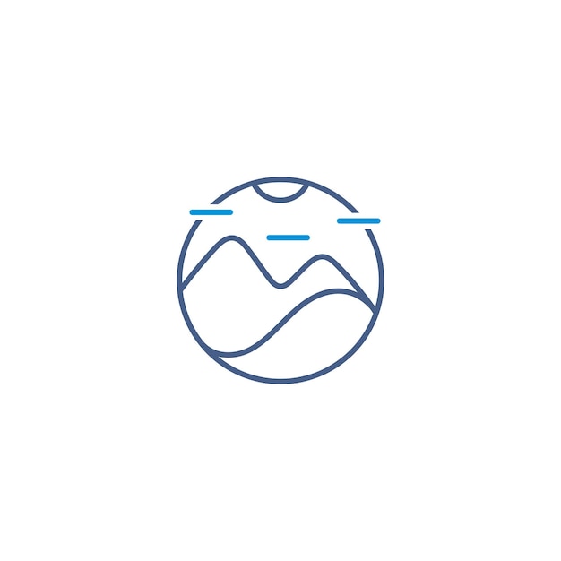 Berg-naturlandschaft minimalistisches design-logo-vorlage