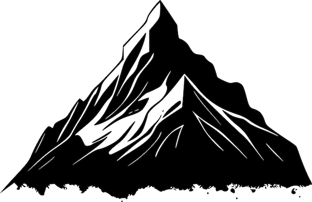 Berg schwarz-weiß isolierte symbolvektorillustration