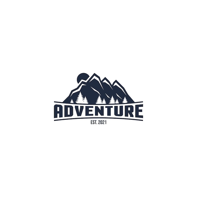 Bergabenteuer-Logo-Design-Vektor-Illustration