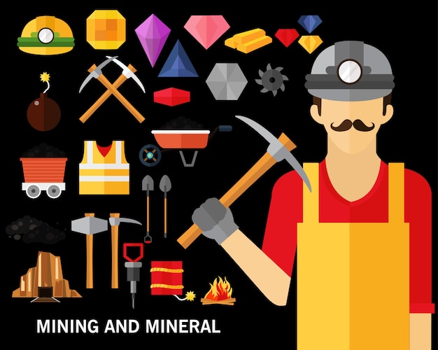 Bergbau- und mineralkonzepthintergrund
