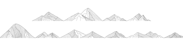 Vektor berge landschaft berg in linienkunst berge sammlung berg-logo berg