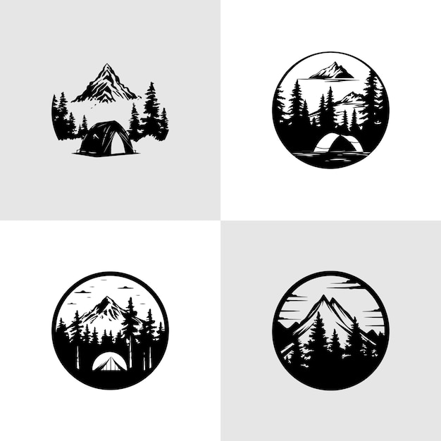 Berge minimaler Logosatz des Berges