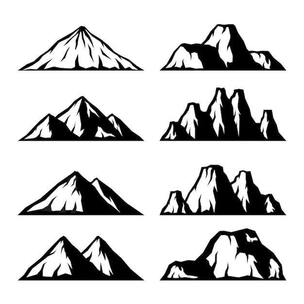 Berge-silhouette-sammlung
