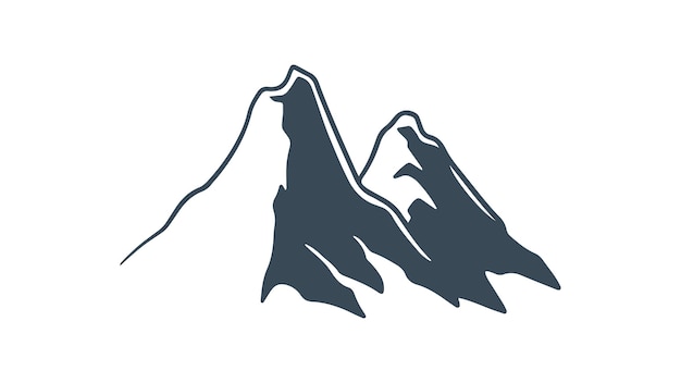 Berggipfel-symbol-silhouette vektor eines einfachen vintage-design-logos